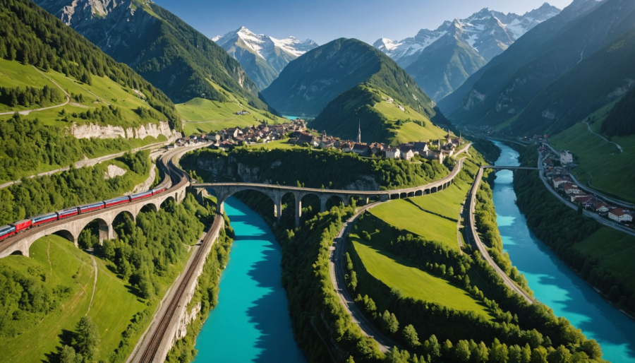 Overview of transport networks across the alps